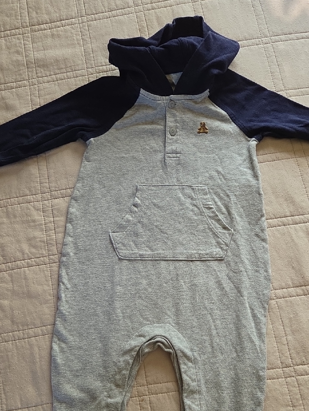GAP Baby Gap Navy and Light Gray Hooded Top